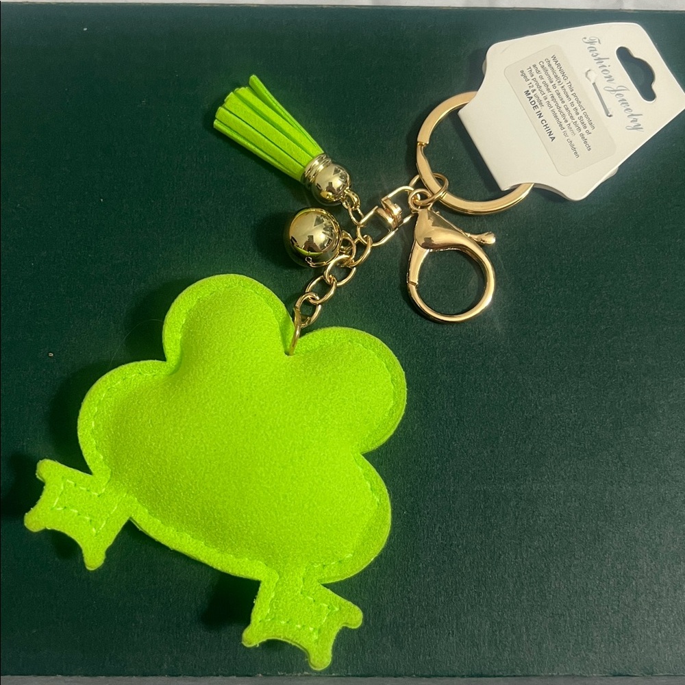 Frog Rhinestone Keychain Charm - Green - Picture 3 of 3